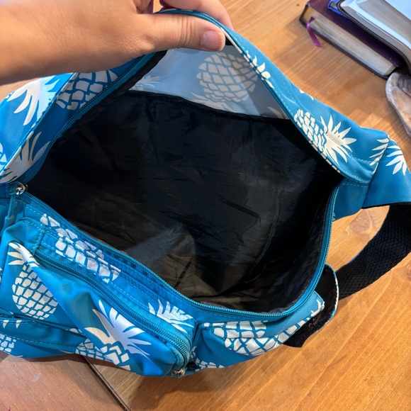 The Kamo womens pineapple crossbody sling backpack blue - Picture 5 of 10